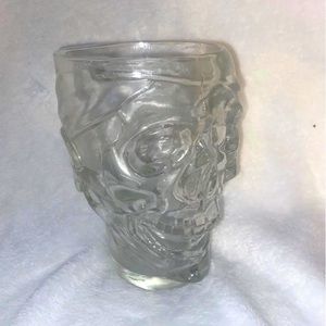Glass skull mug